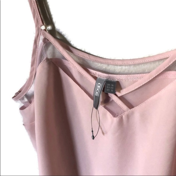 ASOS Pink flowy spaghetti strap adjustable tank - Picture 3 of 8